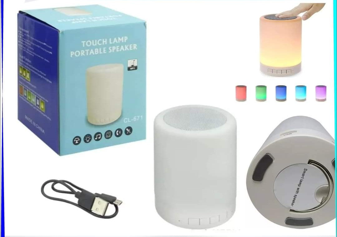 Lampara multicolor tactil con parlante
